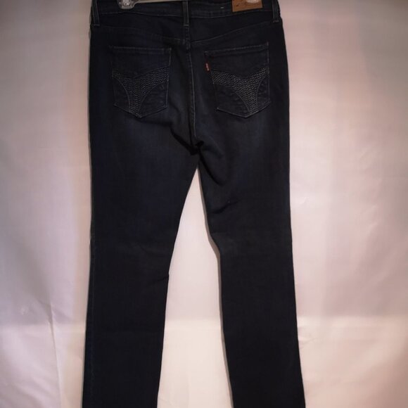 Levi's Slight Curve Classic Straight Leg Ladies Dark Wash Jeans - Picture 2 of 11